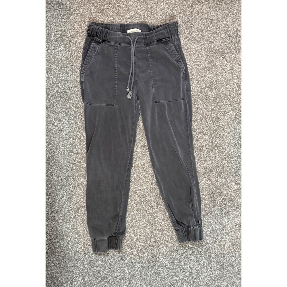 Anthropologie Cloth & Stone Gray Tencel Blend Drawstring Jogger Pants Size S